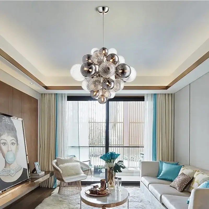 DecorBites™ Bubble Glass Ceiling Chandelier Pendant for Living Room Bedroom