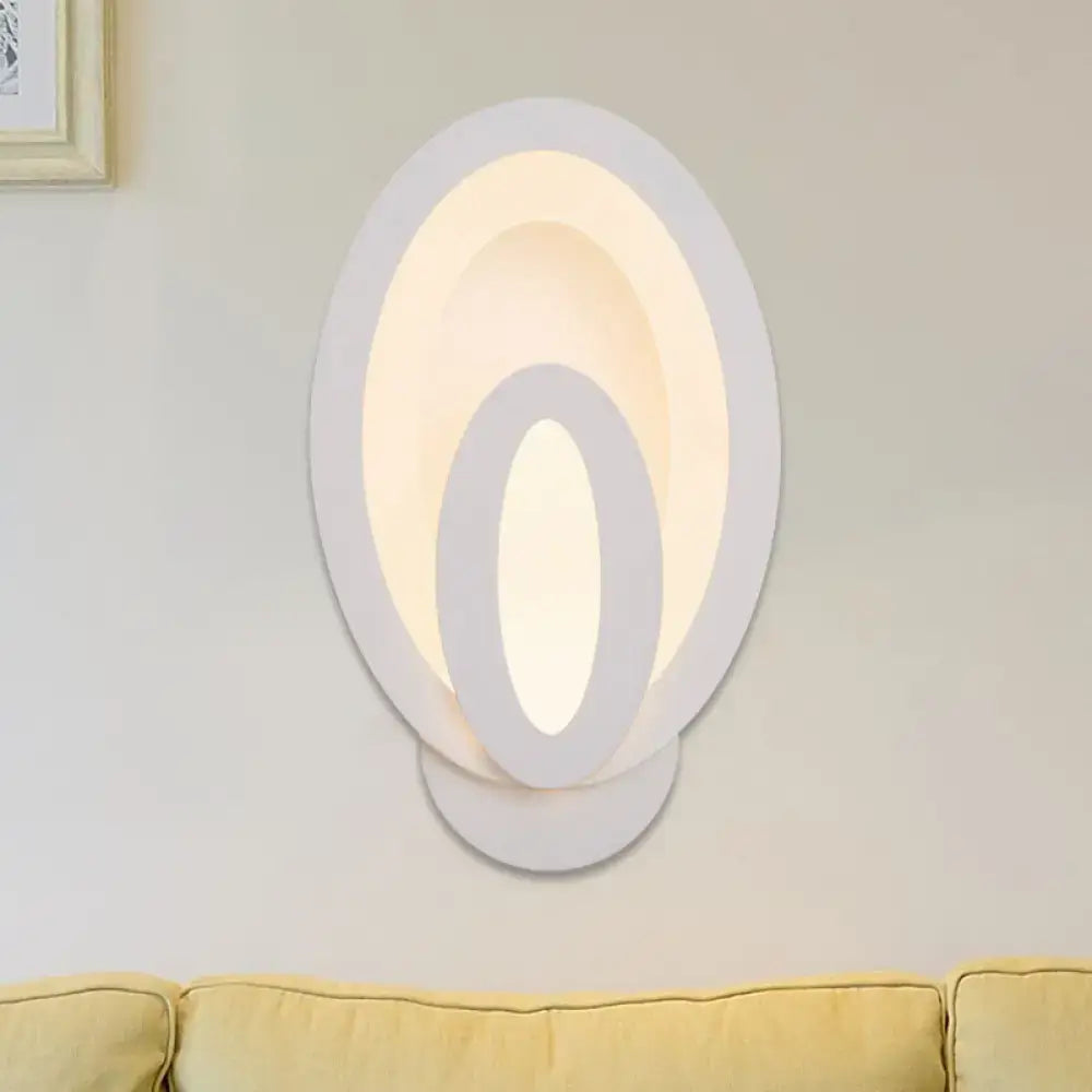 DecorBites™ Minimalist LED Wall Sconce Light with Acrylic Shade - White Square/Oval - Wall Mounted Lamp - Warm/White