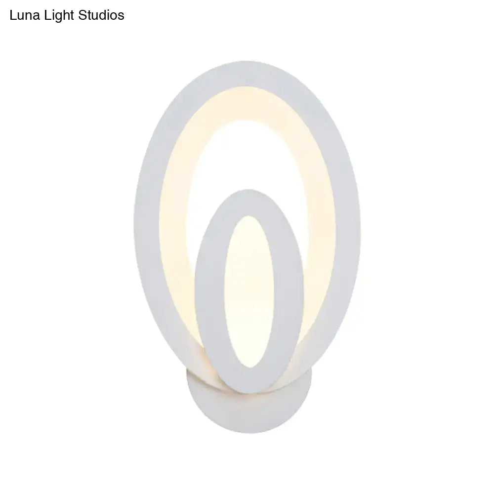 DecorBites™ Minimalist LED Wall Sconce Light with Acrylic Shade - White Square/Oval - Wall Mounted Lamp - Warm/White