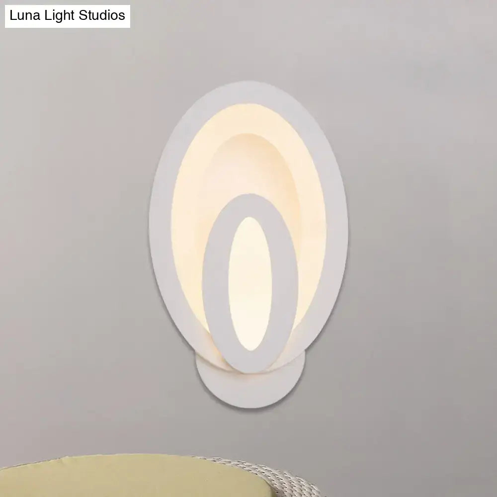 DecorBites™ Minimalist LED Wall Sconce Light with Acrylic Shade - White Square/Oval - Wall Mounted Lamp - Warm/White