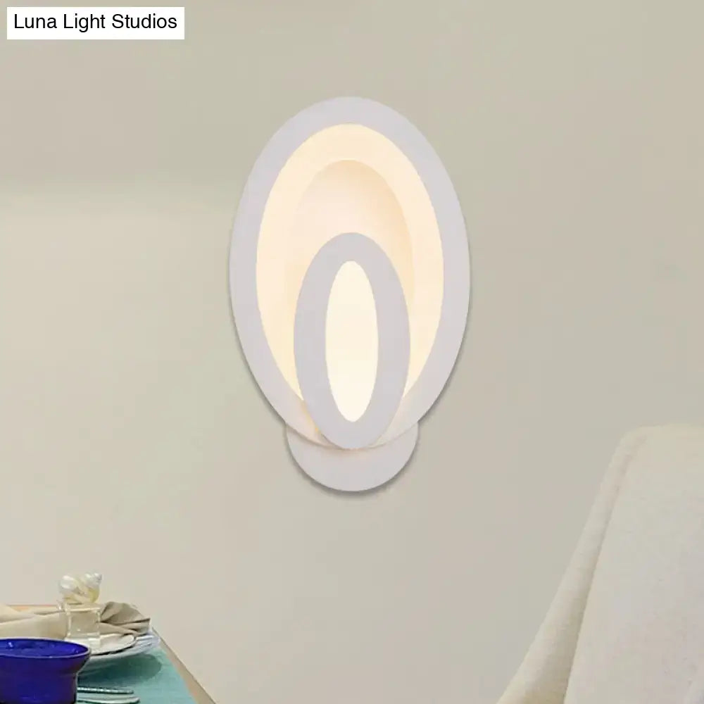 DecorBites™ Minimalist LED Wall Sconce Light with Acrylic Shade - White Square/Oval - Wall Mounted Lamp - Warm/White