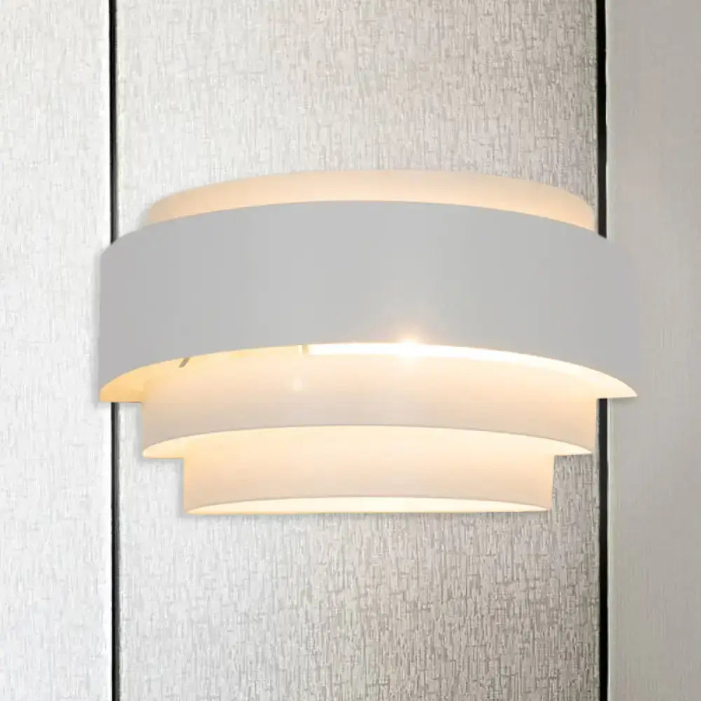 DecorBites™ Modern Metal Wall Sconce with Etched Pattern - White Light for Living Room