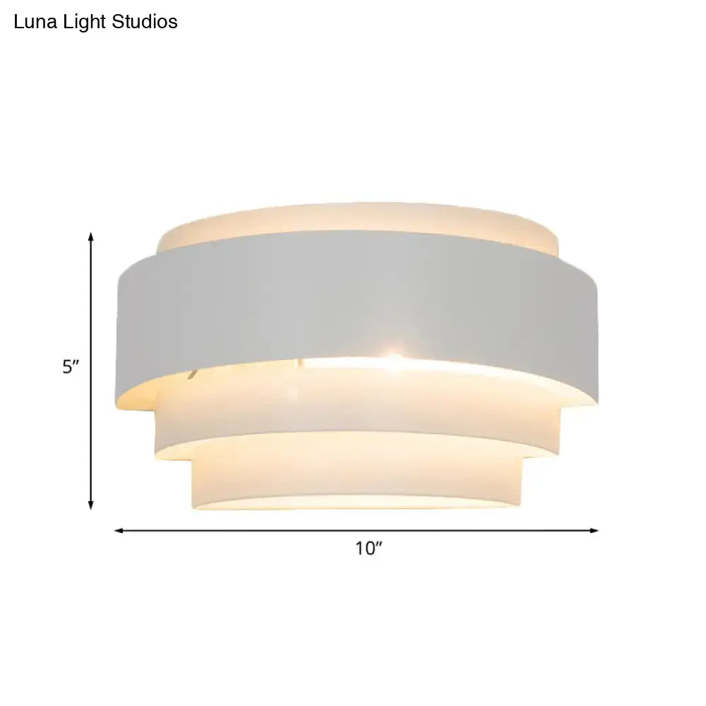 DecorBites™ Modern Metal Wall Sconce with Etched Pattern - White Light for Living Room