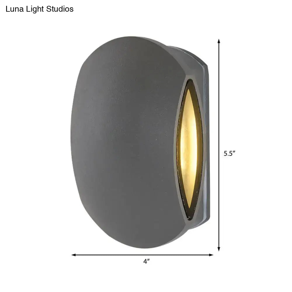 DecorBites™ Contemporary Black Outdoor Round Wall Light Sconce - Aluminum Fixture, Warm/White