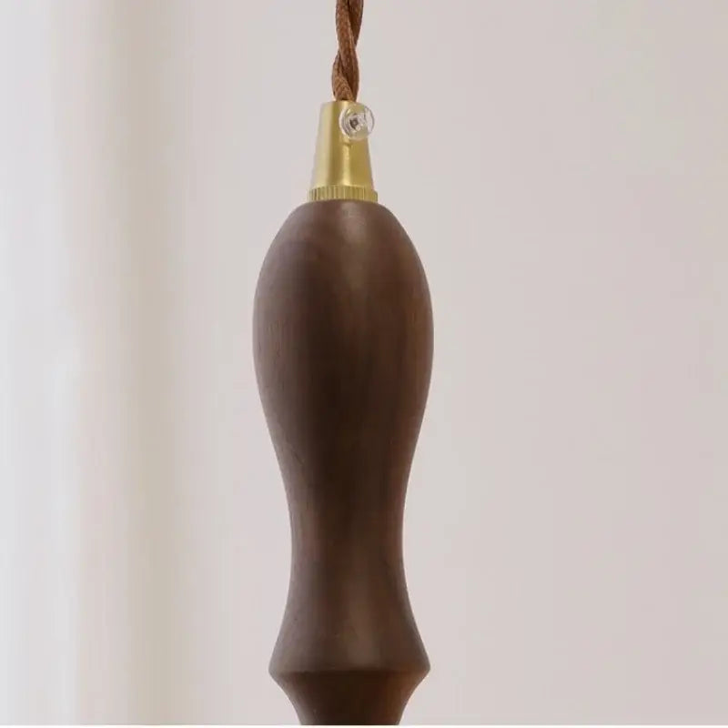 DecorBites™ Green Glass Walnut Wood LED Pendant Light, Nordic Modern Hanging Lamp