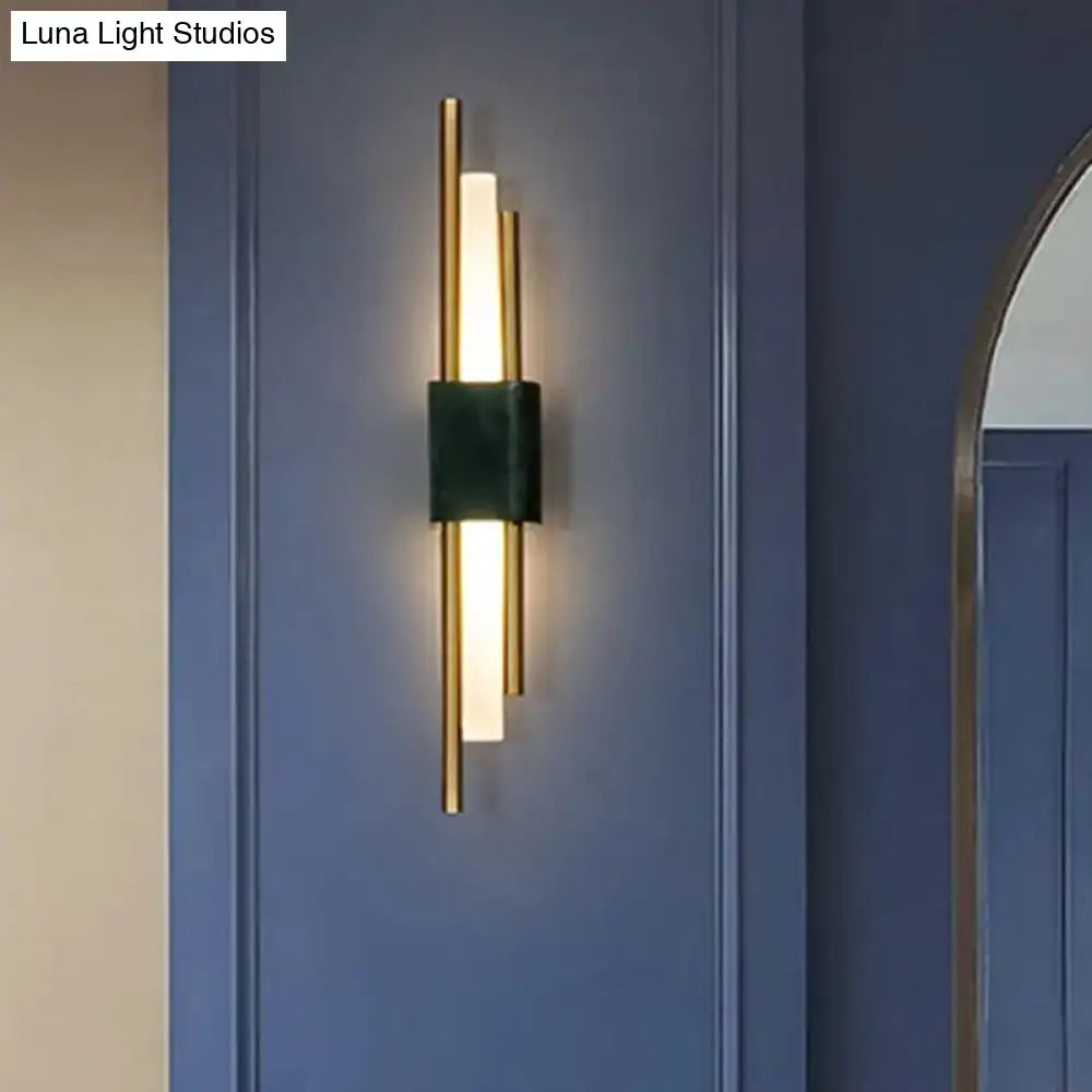 Modern green marble and gold wall sconce light bedroom decor