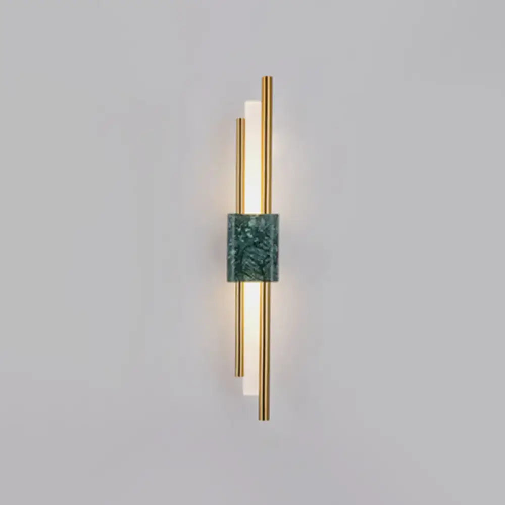 Modern green marble and gold wall sconce light bedroom decor