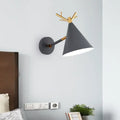 Modern grey and gold antler sconce light bedroom e26 e27 lamp