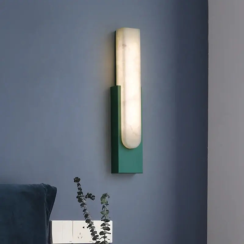 Modern grey marble led wall sconce bedroom bedside light
