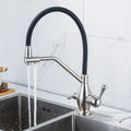 Modern gun gray kitchen faucet with dual handle pure water tap
