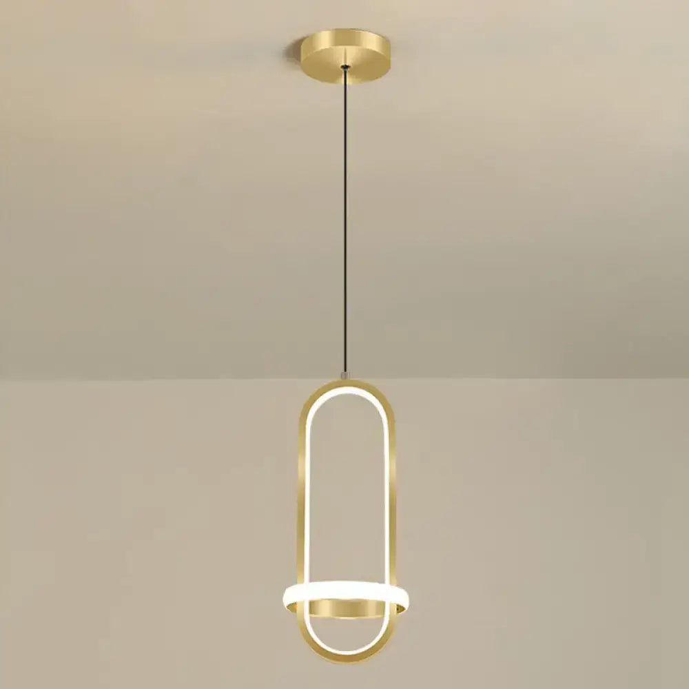 Modern halo ring bedside pendant light for bedroom