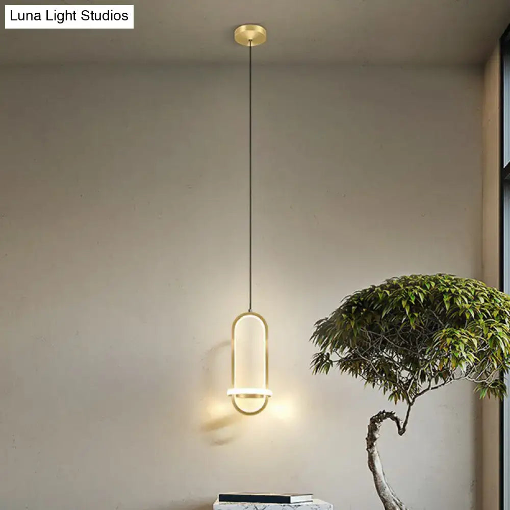 Modern halo ring bedside pendant light for bedroom