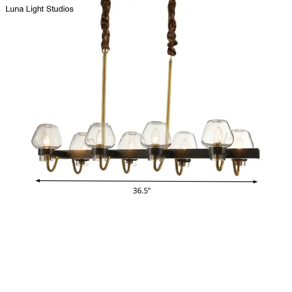 Modern industrial black & gold island chandelier kitchen led light