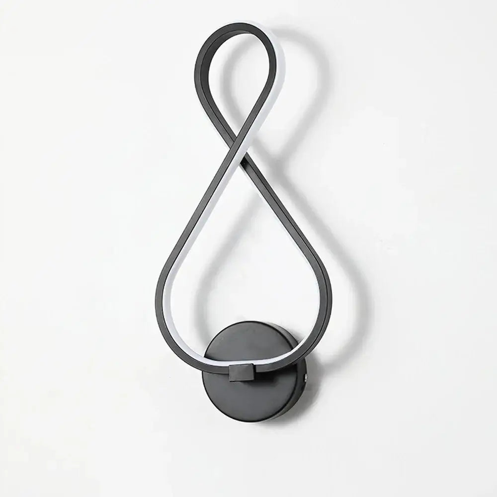 Modern infinity black led wall light – living room sconce