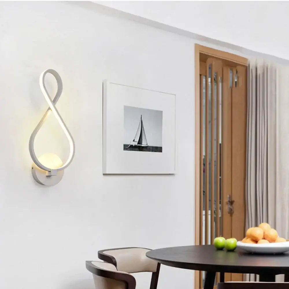 Modern infinity black led wall light – living room sconce