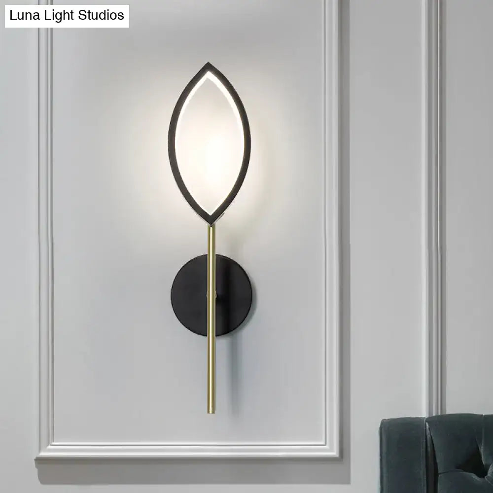 Modern leaf black & gold finish wall light living room