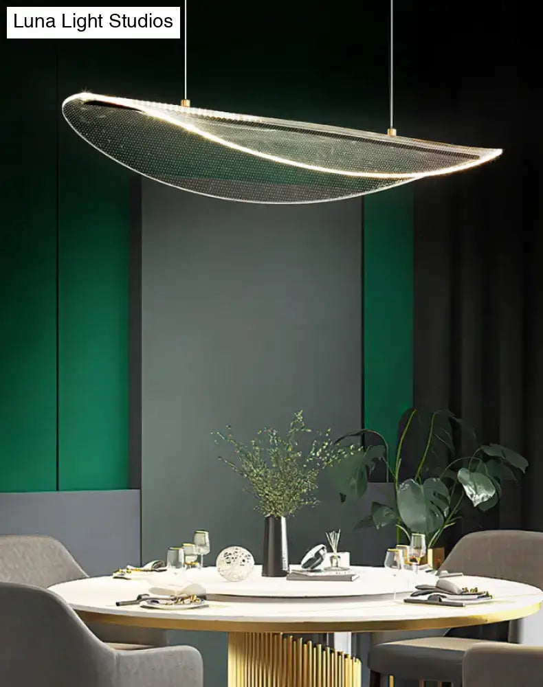 DecorBites™ Leaf Shaped Acrylic LED Suspension Light - Natural Elegance for Dining Room
