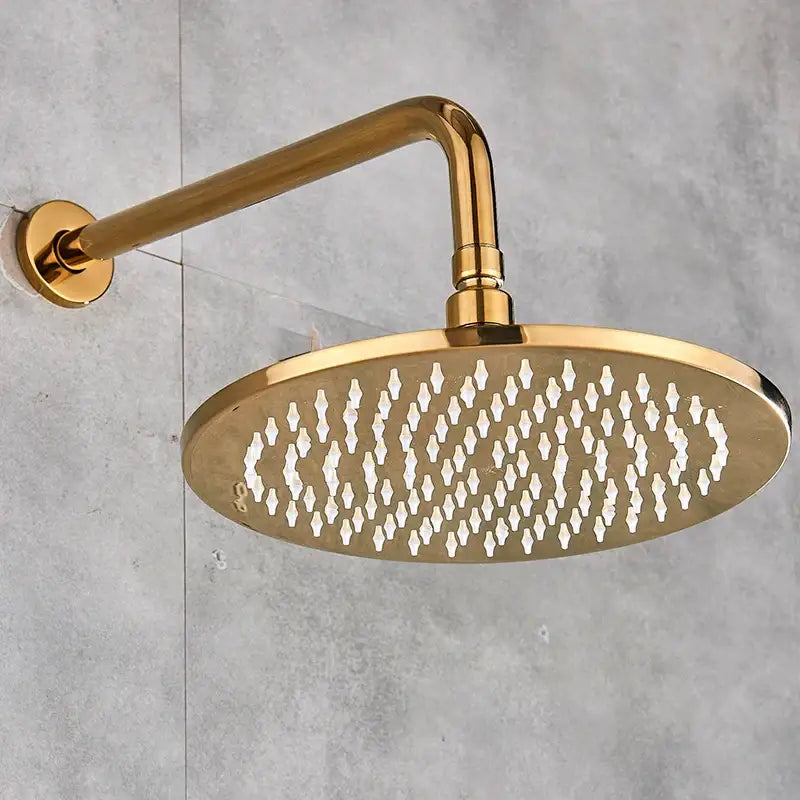 Modern led round gold shower head bathroom crystal droplet design