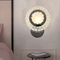 DecorBites™ Contemporary LED Wall Mount Lamp with Clear Rectangular-Cut Crystals for Sleeping Room