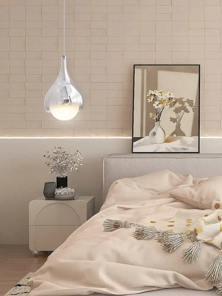 Modern led water droplet ceiling chandelier bedroom pendant light