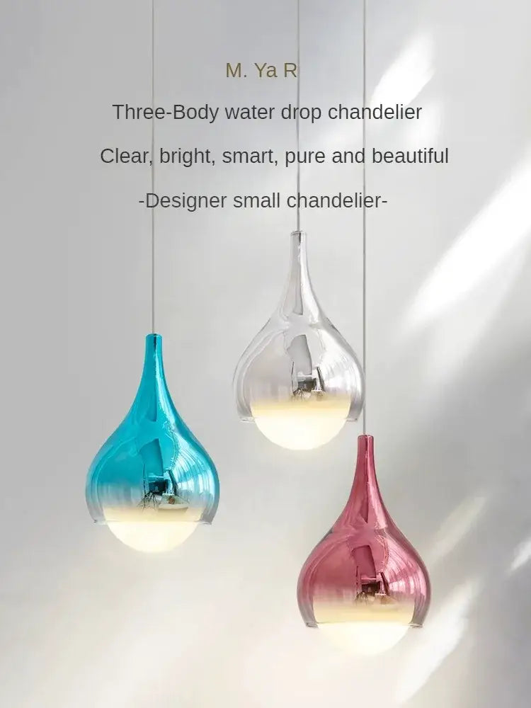 Modern led water droplet ceiling chandelier bedroom pendant light