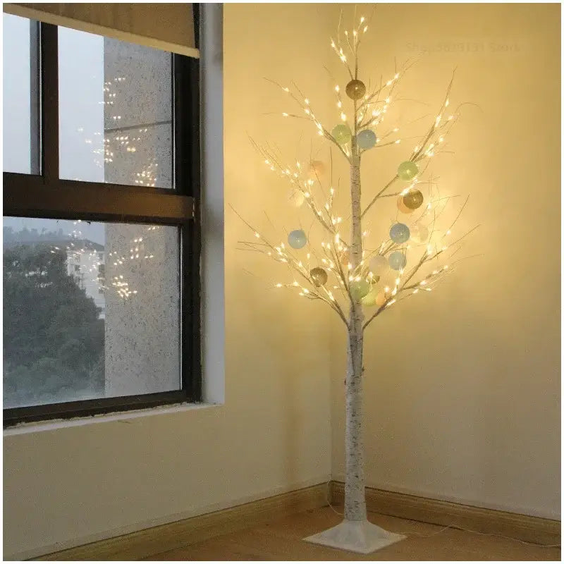 DecorBites™ LED White Birch Tree Table Lamps for Home Holiday Decor, Party, Wedding