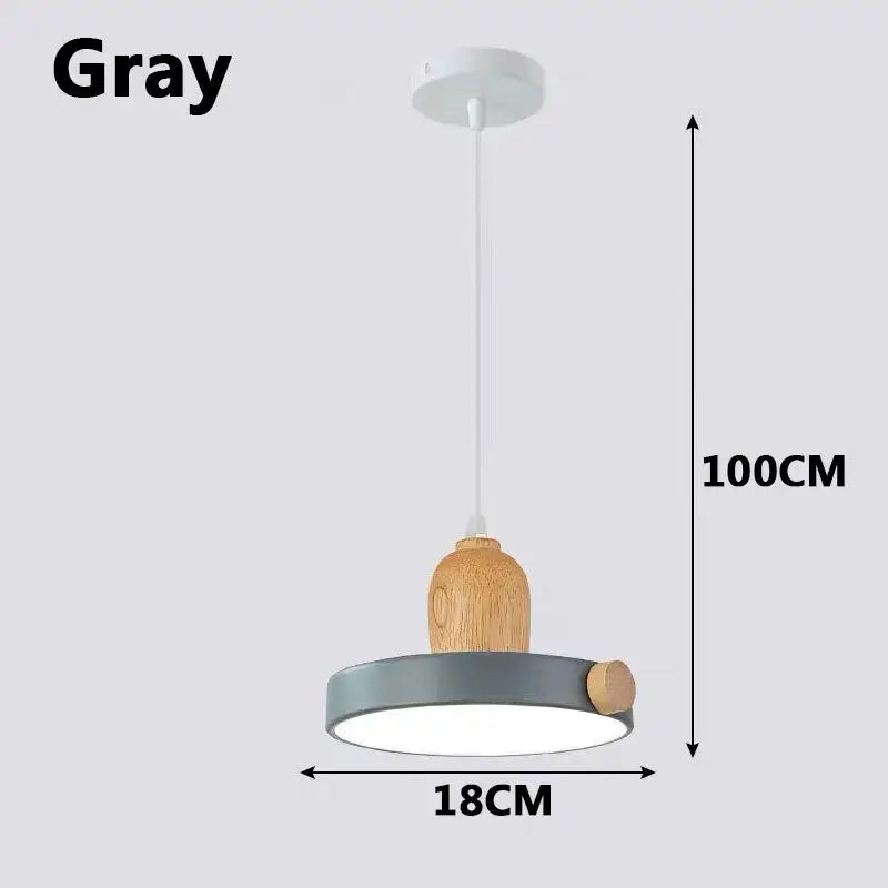 DecorBites™ LED Wood Iron Pendant Light for Study, Bedside - Nordic Modern Design