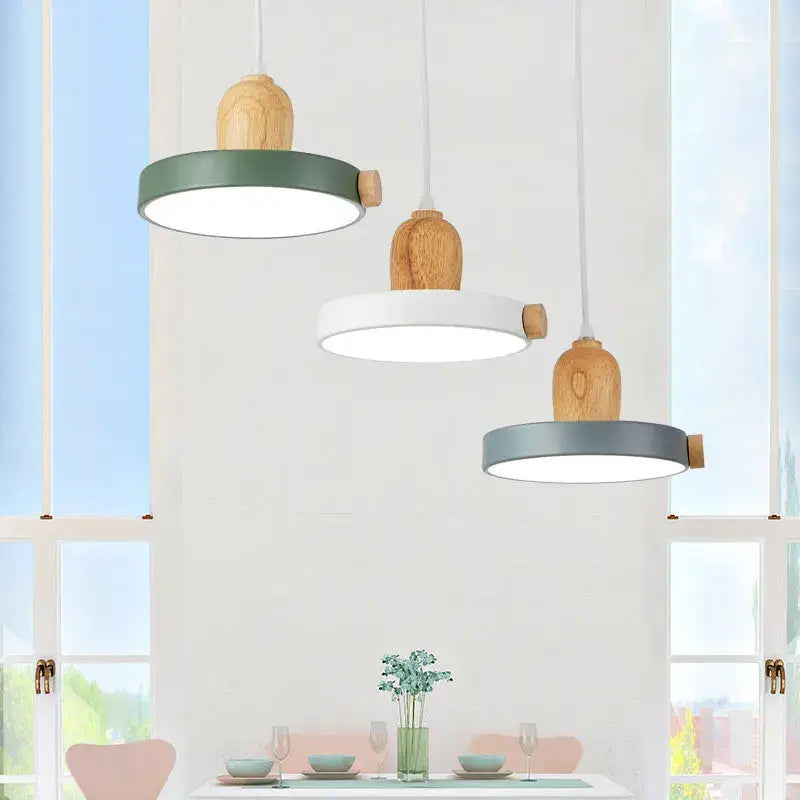 DecorBites™ LED Wood Iron Pendant Light for Study, Bedside - Nordic Modern Design