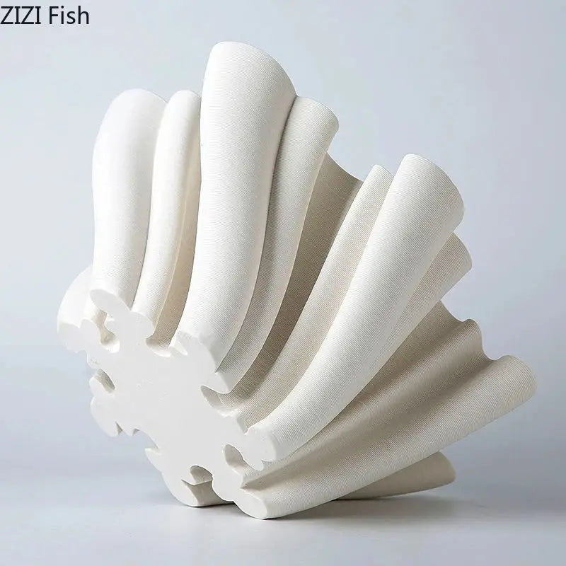 Modern light blue bud shape ceramic vase living room coral decor