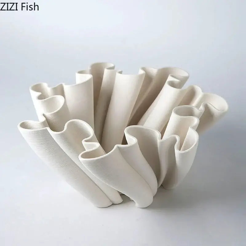 Modern light blue bud shape ceramic vase living room coral decor