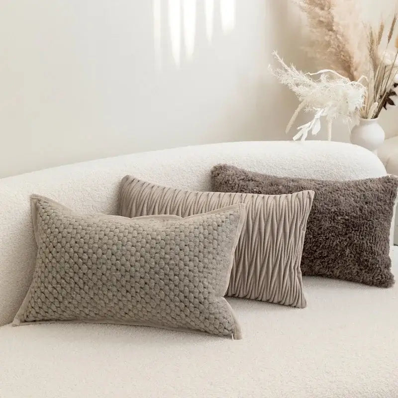 Modern light grey coffee texture cushion covers living room decor
