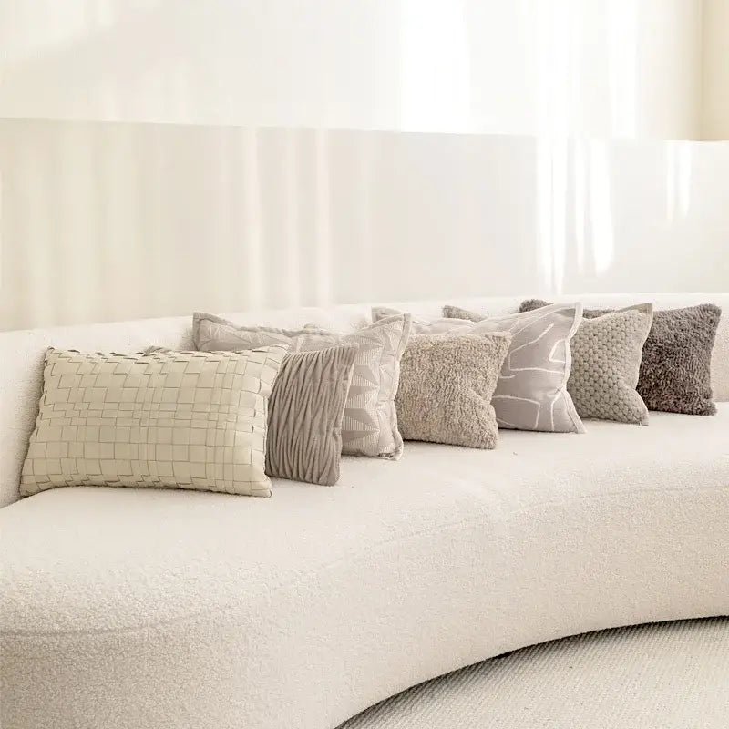Modern light grey coffee texture cushion covers living room decor