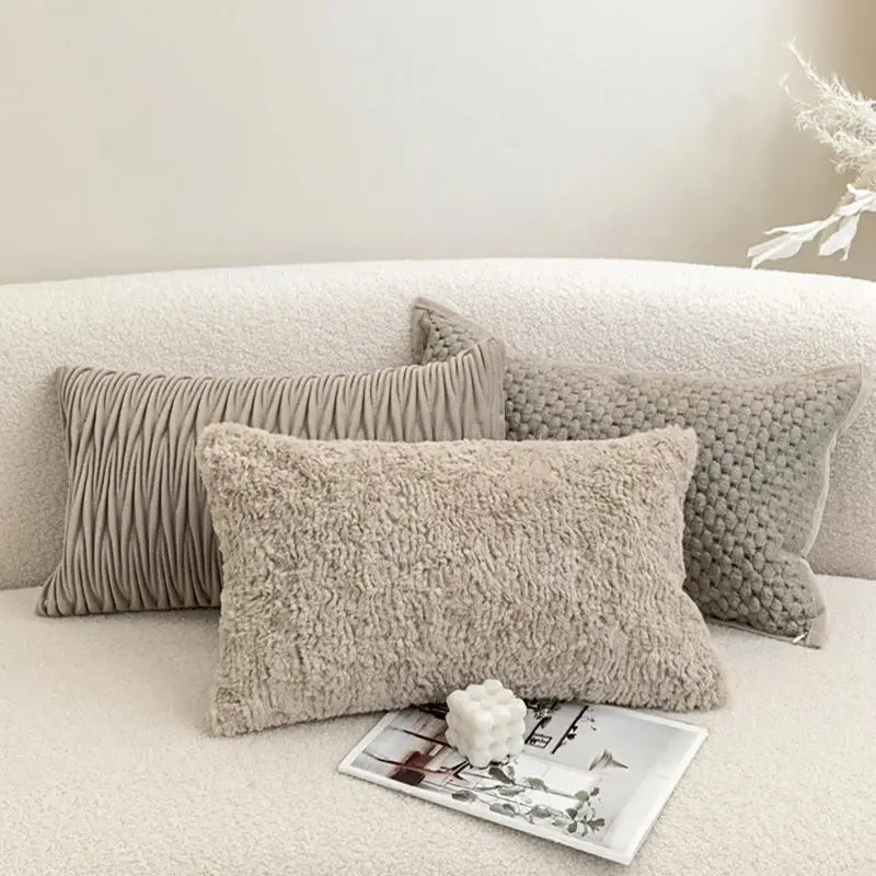 Modern light grey coffee texture cushion covers living room decor