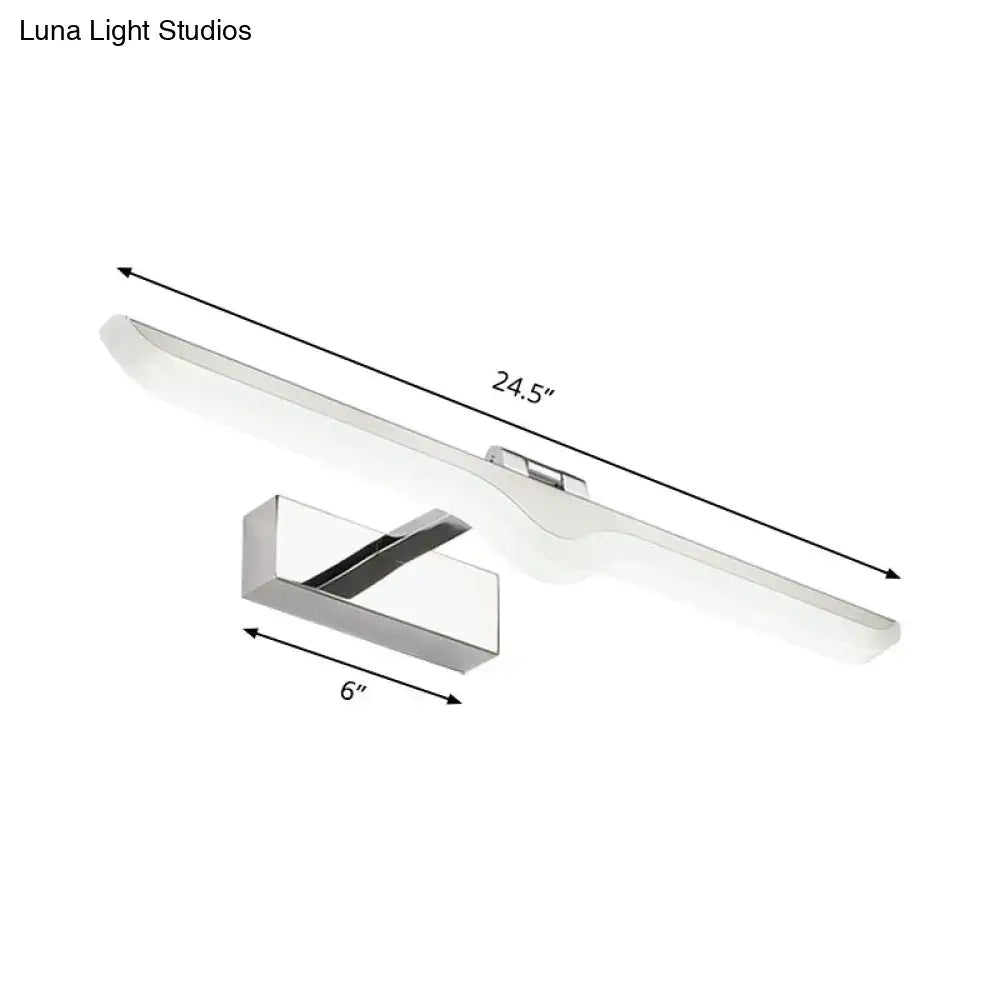 Modern linear acrylic nickel finish wall sconce – bathroom light