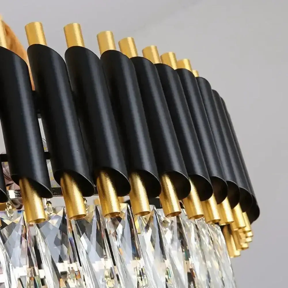 Modern luxury gold & white crystal chandelier living room light