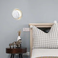 Modern marble gold led wall light bedroom moon mirror sconce