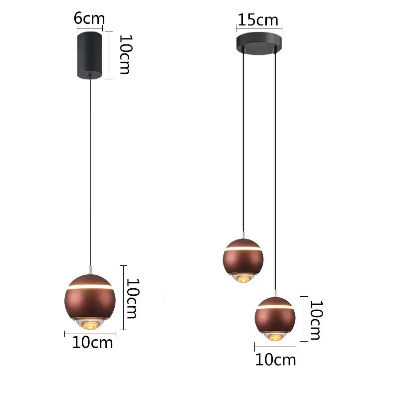 DecorBites™ Ball Pendant Lights for Bedroom, Dining Room, and Kitchen Island
