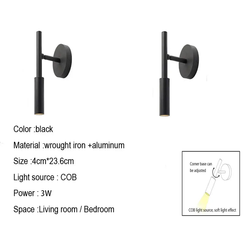 DecorBites™ LED Wall Lamp Night Light for Bedroom Bedside Reading Living Room Decor