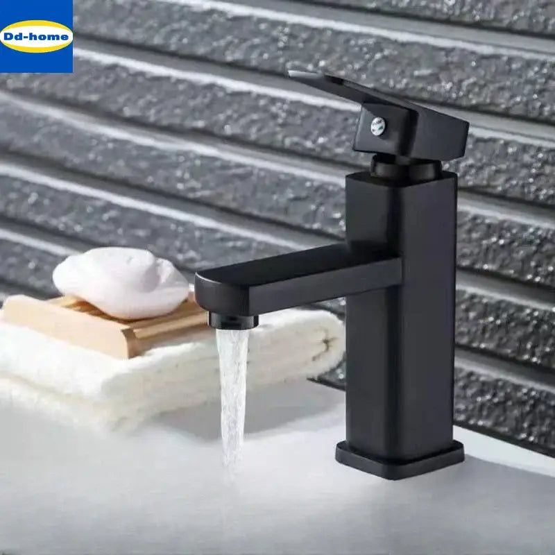 Modern matte black basin faucet bathroom hot cold mixer