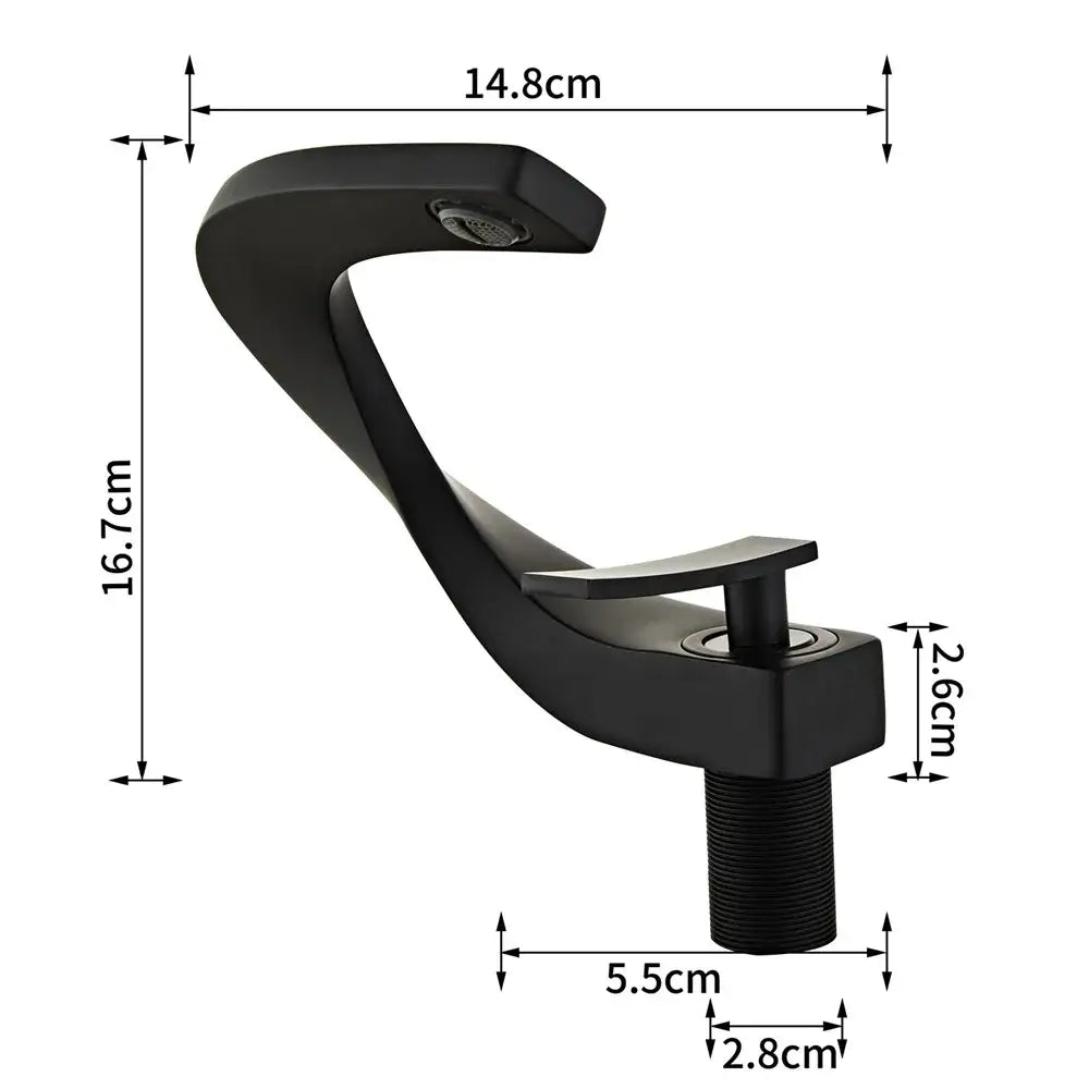 DecorBites™ Black Basin Faucet Brushed Gold Bathroom Mixer Tap Hot Cold Lavotory Chrome