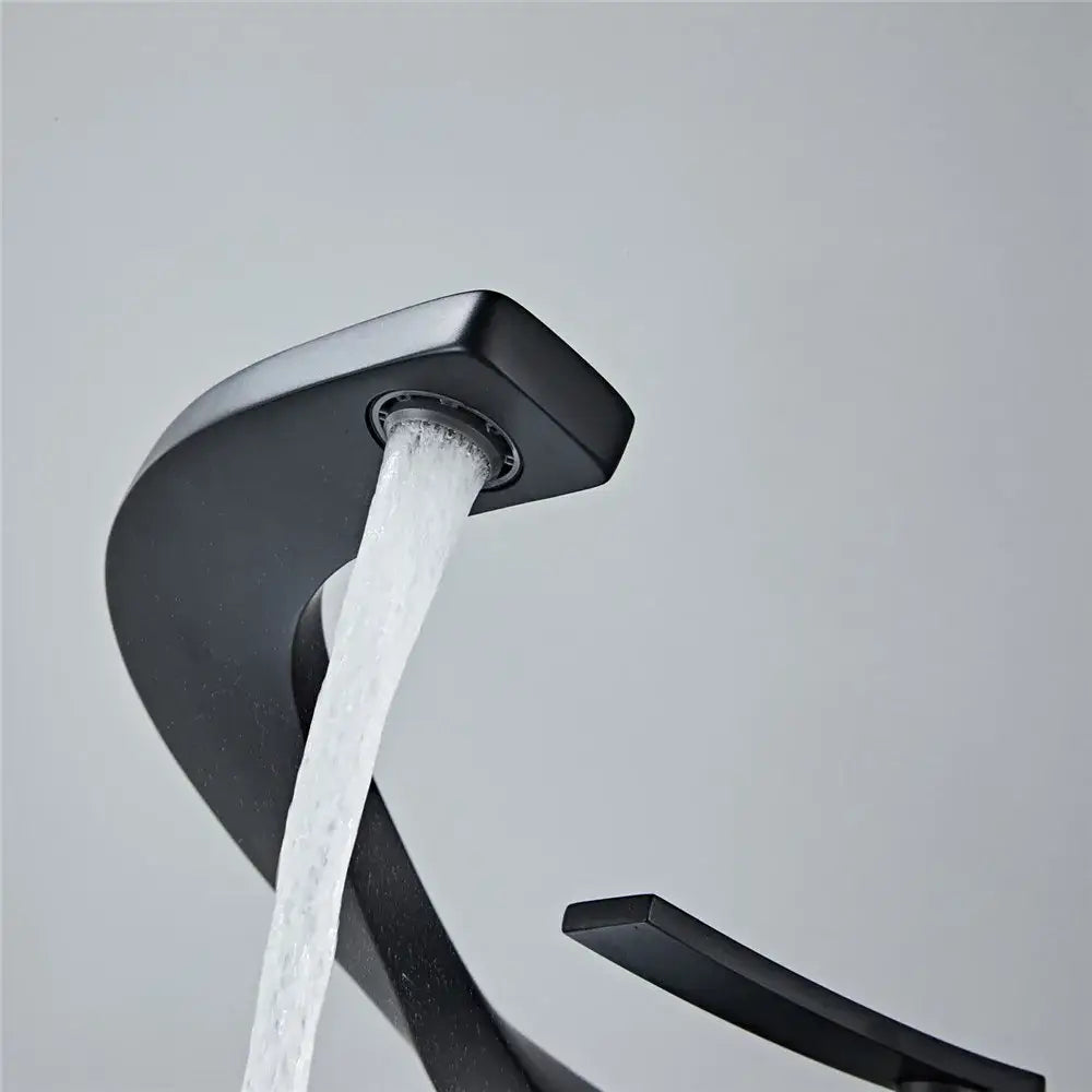 DecorBites™ Black Basin Faucet Brushed Gold Bathroom Mixer Tap Hot Cold Lavotory Chrome