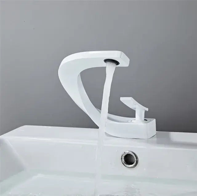 DecorBites™ Black Basin Faucet Brushed Gold Bathroom Mixer Tap Hot Cold Lavotory Chrome