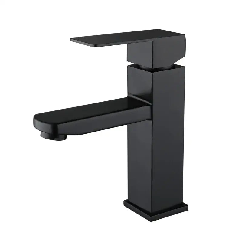 DecorBites™ Black Basin Faucet Single Handle Hot Cold Water Mixer for Bathroom Sink