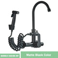 Modern matte black gourmet kitchen faucet with extendable spray
