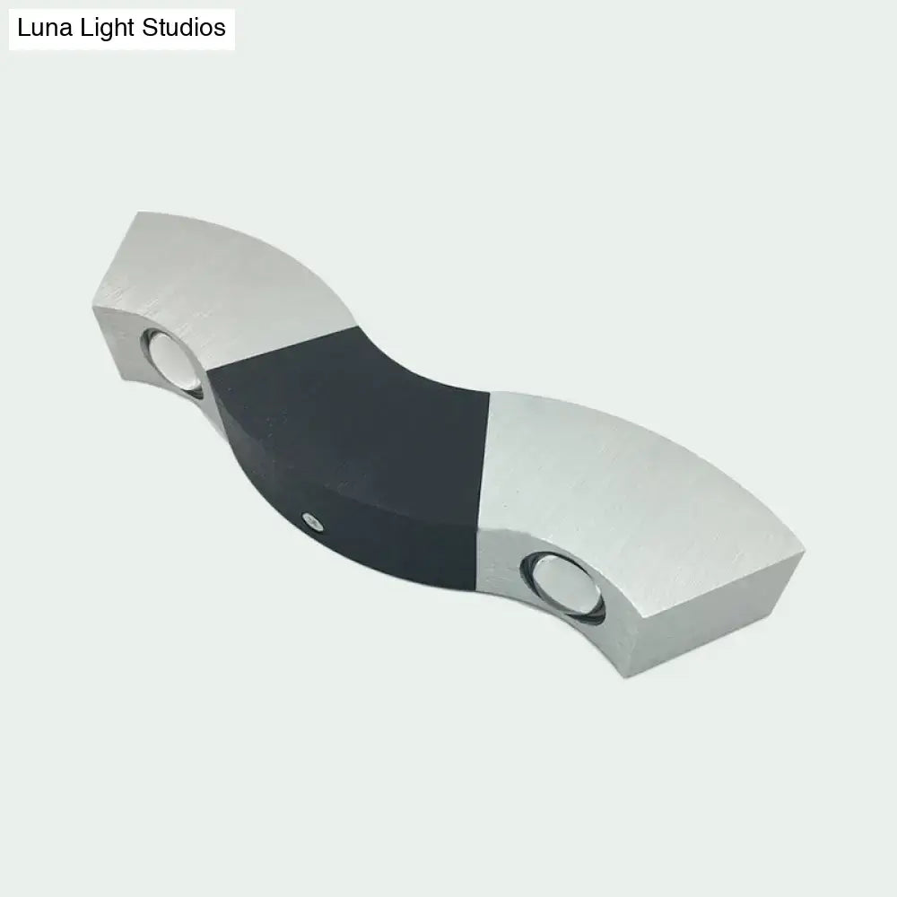 DecorBites™ Contemporary Aluminum Wall Mounted LED Sconce Light in Silver Finish with Warm/White Lighting