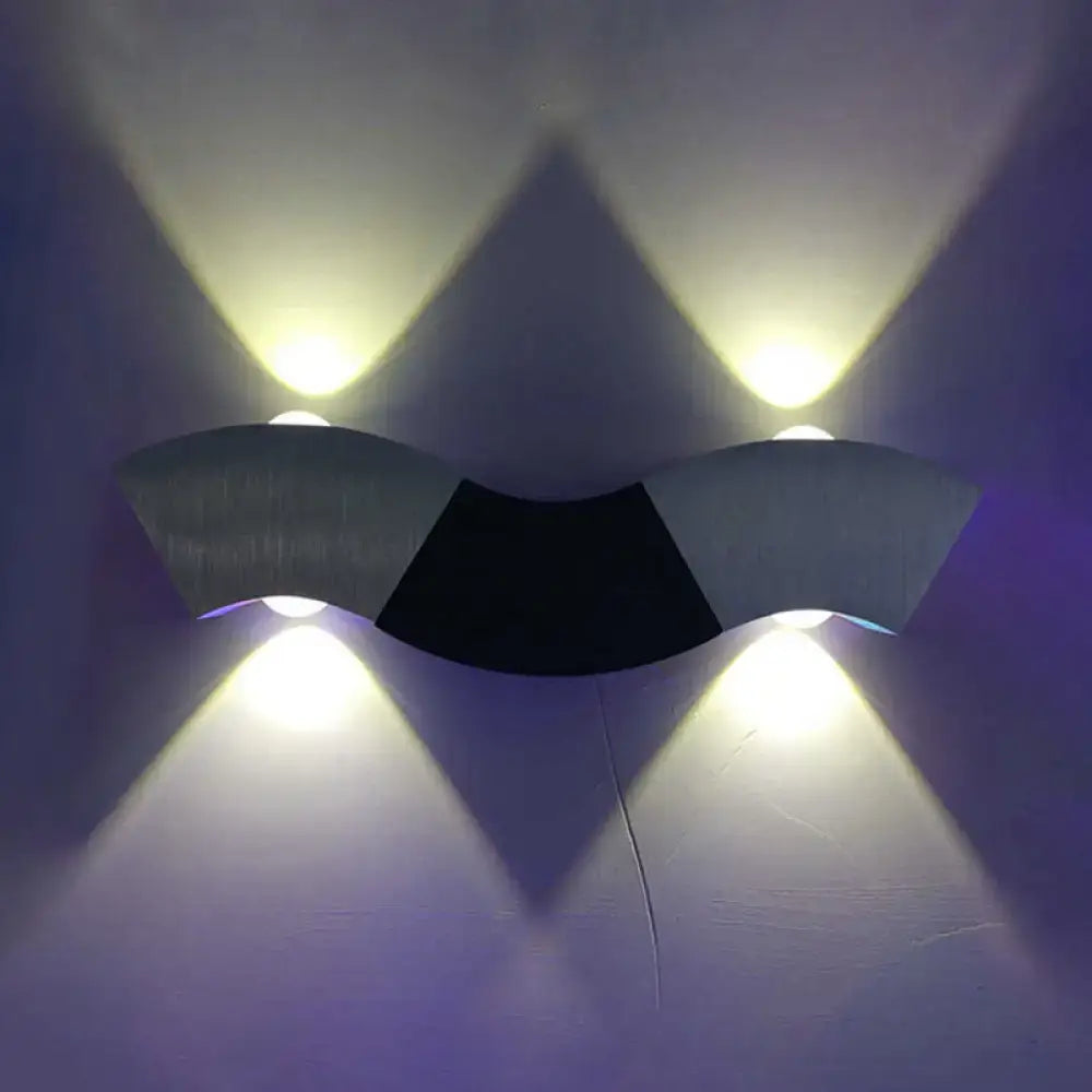 DecorBites™ Contemporary Aluminum Wall Mounted LED Sconce Light in Silver Finish with Warm/White Lighting