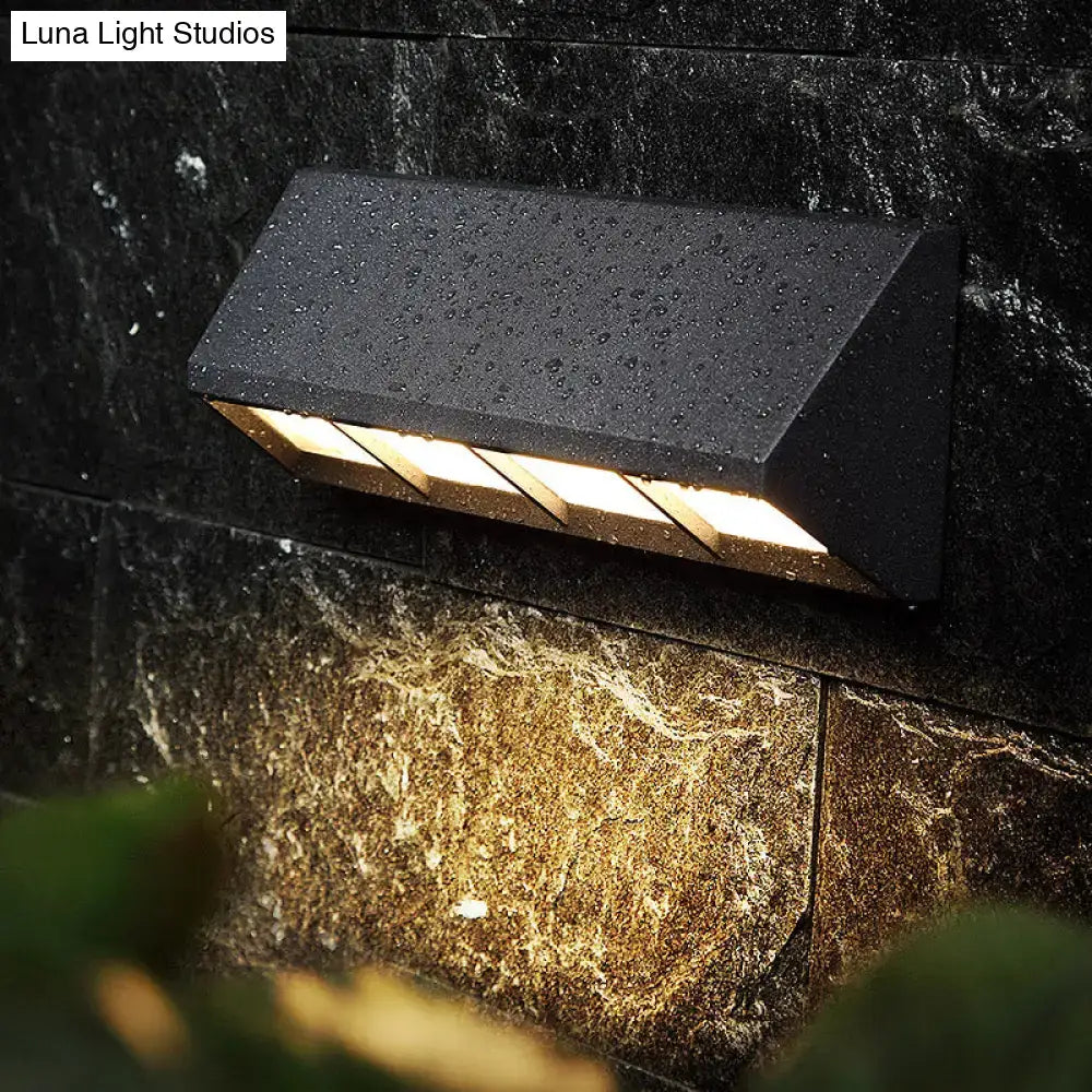 Modern matte black led outdoor wall sconce 110v-120v light fixture