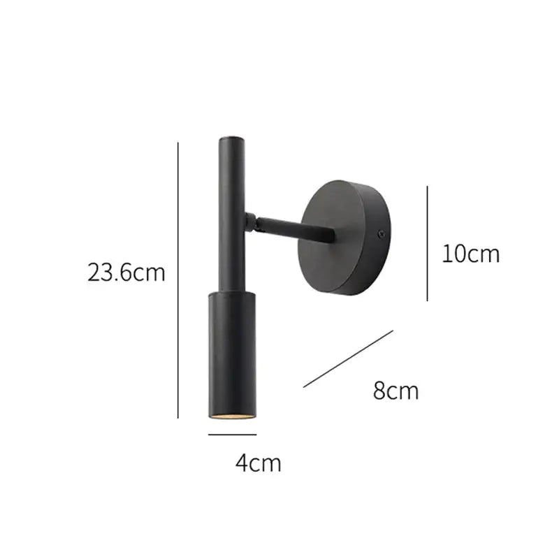 Modern matte black led wall lamp reading light – bedroom spotlight