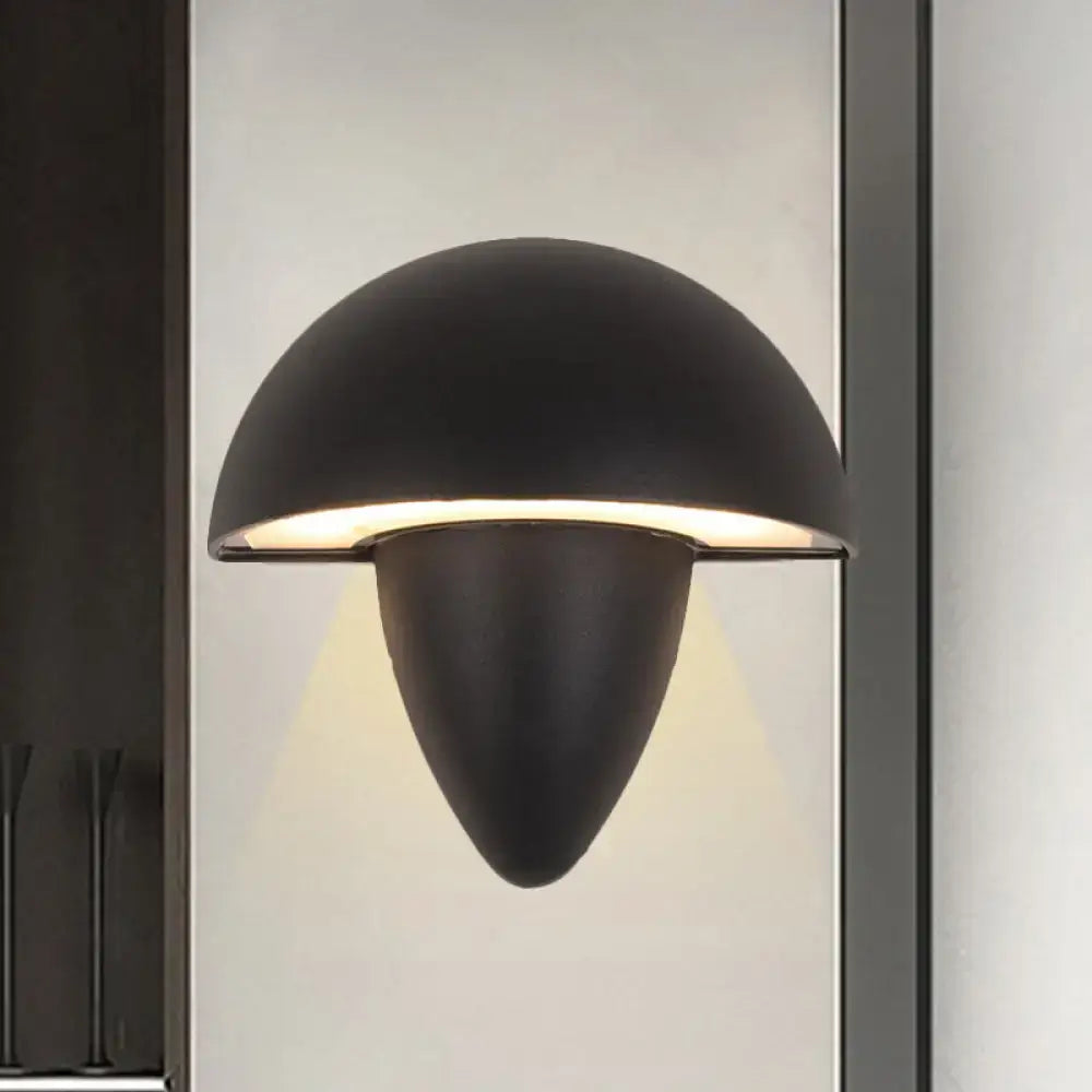 Modern matte black mushroom led wall sconce porch light