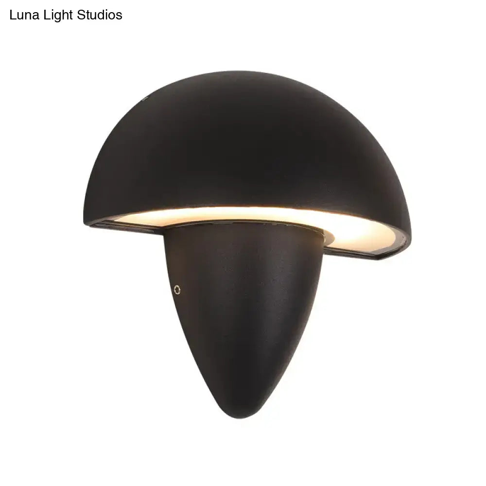 Modern matte black mushroom led wall sconce porch light